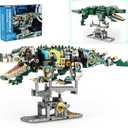 Ideas Mechanical Crocodile Building Set - Alligator Animal Toy with Display Stand and Light, Compatible with Lego Dinosaur, STEM Gift for Adults & Teens Boys Ages 14+ (996 PCS)
