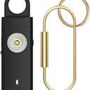 Rechargeable Personal Alarm for Women - Christmas Birthday Gifts for Women, Daughter, College Student, Teen Girl, Elders, Kids, Siren Alarm, Safety Keychain, USB Charging, Black