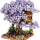 BDYDT Purple Cherry Blossom Bonsai Tree Building Blocks Set, 1443 Pieces Flower Treehouse Model Mini Building Block Toys, Tree House Model Toys Gifts for Kid and Adult
