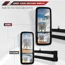 Door Mirror for Kenworth T680 T880 Replacement Driver Side Left Mirrors for Kenworth Truck Heated Adjustable Door Mirror for T880 T680 Semi Truck Accessories Black