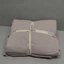 MooMee Bedding Duvet Cover Set 100% Washed Cotton Linen Like Textured Breathable Durable Soft Comfy (Heathered Taupe, Twin 68"x90")