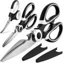 Kitchen Scissors All Purpose Pack of 3 - Heavy Duty Stainless Steel Cooking Shears for Cutting Meat, Food, Fish, Poultry Multipurpose Sharp Scissors for Dishwasher Safe