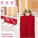 4 Pack 120 Inch Red Cheesecloth Table Runner Boho Rustic Gauze Sheer Romantic 10 FT Long Cheese Cloth Table Runner for Bridal Baby Shower Wedding Party Birthday Holiday Home Easter Decor