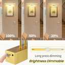 Picture Light Wireless, Rechargeable Gallery Light Battery Operated, 280LM Dimmable Art Lighting with Remote, 16" Metal Picture Lights for Wall, Paintings, Portrait, Photo (Brass)