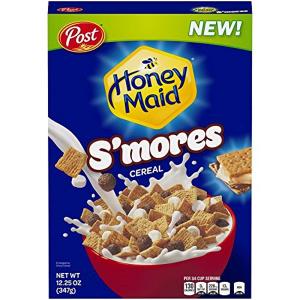 Post, Honey Maid, Breakfast Cereal, S'Mores Chocolatey Marshmallow Graham Cracker, 12.25 Oz, Best By 01/25