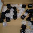 uxcell 40 Pcs 24/410 Flips Top Caps for Bottles, Black/Transparent