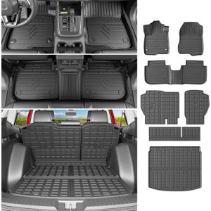 powoq Floor Liner Compatible with 2023-2026 Honda CRV Upper Deck Hybrid Trunk Mat Cargo Mat Trunk Liner Replacement for 23-26 CRV Accessories (Fit 23-26 Hybrid Upper Deck, Trunk+Backrest+Floor Mat)