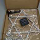 Riakrum 4 Pack Outdoor Hanukkah Decorations Blue Star of David Solar Powered Window Lights Chanukah Hanging Lights with Iron Frame 11.8 Inch for Jews Judaism Synagogue Holiday Front Door Wall Windows