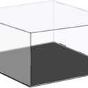 MECCANIXITY Acrylic Display Case Plastic Box Cube Storage Box Clear Small Assemble Dustproof Showcase 16.1x16.1x6.1 Inch for Collectibles Items