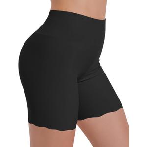 Women's Slip Shorts to Under Dresses | Anti Chafing High-Waisted Underwear | Smooth Shorts for Skirts & Party Dresses (X-Large, Black)
