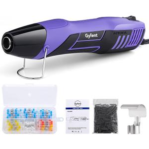 Heat Gun with 100Pcs Solder Seal Wire Connectors & 200Pcs Heat Shrink Tubing, 662F/752F(350C/400C) 350W 2-Temp Mini Heat Gun with 5Ft Power Cord for Crafting Shrink Tubing Embossing DIY