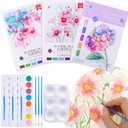 Leyndo 3 Pack Flowers Watercolor Coloring Books for Adults Teenager Watercolor Paint Books Water Color Paint Workbook Sets for Beginners Women Pocket Handbook Stocking Goodie Bag Kit