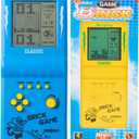 Retro Handheld Brick Game Console,Tank/Racing/Building Block Game,3.5-inch Large Screen,Built-in 23 Games (Blue)