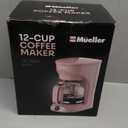 MELLERHOME 12-Cup Pink Coffee Maker - Borosilicate Carafe, Auto-Off, Pink Accessories, Reusable Filter, Anti-Drip, Kitchen Appliances, Keep-Warm Function, Kitchen Dcor