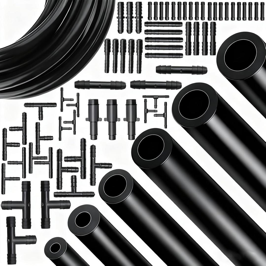 Tnisesm 71Pcs Vacuum Line Kit, 6Pcs 5Ft Vacuum Hose Automotive With Vacuum Line Connectors, High Performance Silicone Hose line Kit for Variety Car Piping System Automotive Replacement Vacuum Hoses (Black)
