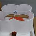 Gold Semi Flush Mount Ceiling Lights, 14" 4-Light Ceiling Light Fixtures with Fabric Shade in Quatrefoil Shape, Farmhouse Brass Drum Lighting for Kitchen Hallway Bedroom, AD-22007-4SF-GD