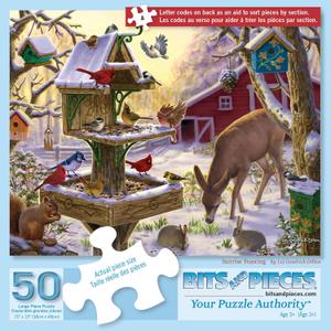 Bits and Pieces Jigsaw Puzzle for Adults  Sunrise Feasting by Liz Goodrick Dillon  Beautiful Artwork, Random Die-Cut Pieces, Durable Puzzle (50 Piece Puzzle 15" x 19")