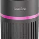 MEGAWISE H13 HEPA Air Purifier for Bedroom, Office & Small Rooms, 3-Stage Filtration with 360 Air Intake, 24dB Quiet Sleep Mode, Activated Carbon Filter for Smoke, Dust, Pet Dander & Odor free