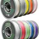 Matte PETG 3D Printer Filament, 10Rolls,Dimensional Accuracy +/- 0.03 mm, 1kg Spool(2.2lbs), 1.75 mm Fit for Most 3D Printers, White+Red+Green+Blue+Purple+Skin+Silver+Yellow+Orange+Pink