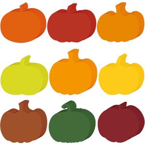 PerKoop 153 Pcs Thanksgiving Paper Cutouts for Bulletin Boards, Fall Thanksgiving Assorted Colors Cutouts with Glue Point for Teacher Art DIY Scrapbook, Posters, and Wall Decor(Pumpkin)