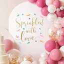 Sprinkled With Love Baby Shower Decorations - Sprinkled With Love Sign Decal for Balloons Arch Backdrop, Donut Baby Sprinkle Decorations for Girl, Gold First Birthday Decorations, 1st Party Supplies