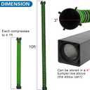 10FT RV Sewer Hose, EXTREME Heavy Duty 24 Mil TPE Material for Abrasion Resistance and Crush Protection, Camper Sewer Hose Kit with Pre-Attached Bayonet Fittings, 4-in-1 Adapter Elbow, Green