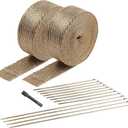 Design Engineering 010095 Titanium Exhaust Heat Wrap Kit with LR Technology, (2) 2" x 50' Rolls, 12 Locking Ties, and Locking Tie Tool