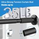 Tension Curtain Rod 51-166 Inch(4.25-13.83Ft), Extra Long Outdoor Tension Rod for Patio Window, No Drill Dual-End Adjustable Spring Shower Rod, Rust Proof Easy to Install, Rod Diameter 1.26In, Black