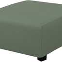 Easy-Going Stretch Square Ottoman Cover 40x40x15 inch Folding Storage Stool Furniture Protector Soft Rectangle slipcover with Elastic Bottom Greyish Green (Medium-XL)