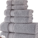NOVA Luxury Linen - Hotel Quality Turkish Towel Set for Bathroom (6 Pcs Towel Set, Mirage Grey)