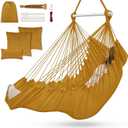 Outerman Hammock Chair, Hanging Chair with 3 Cushions and Foot Rest Support, Sturdy Metal Spreader Bar Max 500Lbs, Swing Chair for Bedroom, Indoor & Outdoor, Patio, Porch or TreeKhaki