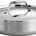 Tramontina Signature Tri-Ply Clad Stainless Steel 3-Quart Braiser Pan with Lid, Induction-Ready, Dishwasher-Safe, NSF-Certified, Made in Brazil
