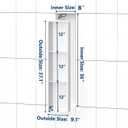 Qeke Stainless Steel Shower Niche 8" X 36", No Tile Needed Wall Niche Three-Tier, Recessed Shower Shelf for Bathroom Storage, Matte White