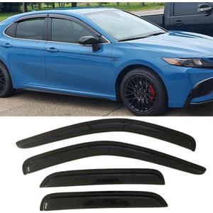 Side Window Visors Wind Vent Deflector for 2018-2024 Toyota Camry Sedan,4pcs Outside Mount Tape-On Nice Sun Rain Guards Set 94311