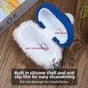 Plush Case Cover Compatible with Bose QuietComfort Earbuds II (2022) / Ultra (2023) Handmade Knitted Cartoon Creative Funny Cute Earbuds Headphone Cases (BG+Dark Blue,for Bose QC II&Ultra2023)