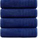 Casa Platino Oversized Bath Sheet Towels, 4 Pack Bath Sheet(36"x 72"), 100% Ring Spun Cotton Bath Sheets, Highly Absorbent Bath Sheet Towels, Quick Dry Bath Towels, Luxury Bath Sheet - Navy