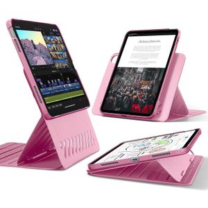 ESR for iPad A16 Case, iPad 11th/10th Generation Case (2025/2022), Removable Magnetic Cover, Adjustable Portrait/Landscape Stand with Raised Screen View, 9 Standing Angles, Pink