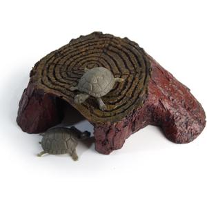 Reptiles Turtle Accessories Basking Platform Terrace Island Cave Hide Dodge Hole Made of Resin (Stump Cave)