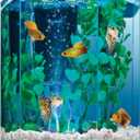 Tetra Bubbling LED Aquarium Kit 1 Gallon, Hexagon Shape, With Color-Changing Light Disc