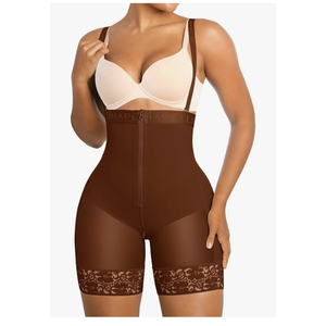 SHAPELLX Shapewear for Women Tummy Control Fajas Colombianas Body Shaper Postpartum Plus Size Butt Lifting Bodysuit, Size XL