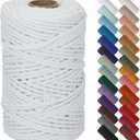 NOANTA White Macrame Cord 5mm x 109yards, Colored Macrame Rope Cotton Rope Macrame Yarn, Colorful Cotton Craft Cord for Wall Hanging, Plant Hangers, Crafts, Knitting