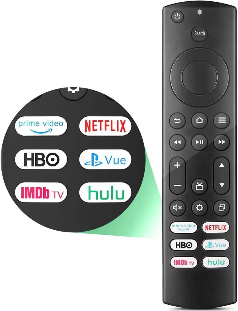 Replacement for Insignia/Toshiba/Pioneer Fire TV Remote, Universal Compatible for AMZ Fire Smart TV Remote (Not for Stick and Cube) with 6 Hot Keys