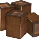 Sopicoz Wood Bed Risers Set of 4, Square Furniture Risers, 4 inch Couch Risers Heavy Duty Bed Lifters Brown Bed Frame Risers Blocks, Lifters for Sofa, Chair, Cabinet, Dresser, Nightstand (4 inch Square, Brown 4pcs)