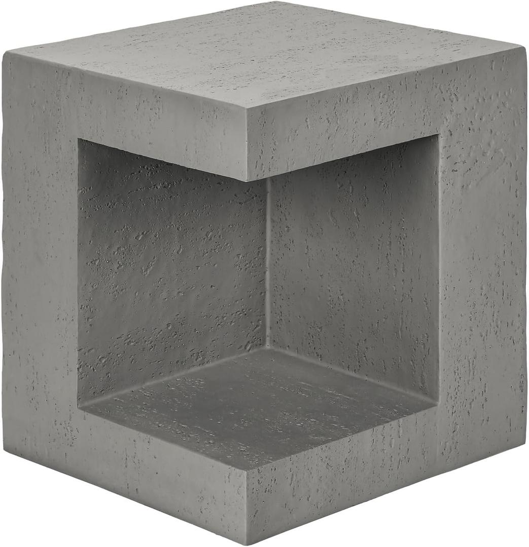Monarch Specialties I 4130 Accent Table, 25" H, Indoor Or Outdoor, Side Table, Nightstand, End, Square, Bedroom, Living Room, Grey, Contemporary, Modern, 22.25"L x 22.25"W x 24.75"H