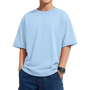 Oakgarden Kids Shirts Boys Girls Oversized T-Shirts Short Sleeve Summer Tops Crew Neck Loose Fit Basic Solid Tees 5-14 Years