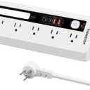Power Strip Surge Protector,5 Outlets with PD65W Charging (2 USB-A 2 USB-C) with Night Light 6ft Extension ETL Listed Cord, for Home, Office, Dorm Essential UL Test Report (PD35W-white)