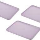 PATIKIL 15x11 Fast Food Tray, 3 Pack PP Plastic Reusable Multi-Purpose Non-Slip Rectangle Serving Tray for Cafeteria Restaurant Home Kitchen, Purple