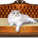 Luxury Cardboard Cat Scratcher Sofa Bed, Couch Shaped Scratching Board, Scratch Lounge with Catnip, Cat Scratcher for Indoor Cats Large Brown