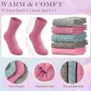 Syhood 20 Pairs Women Wool Socks Xmas Gifts Warm Winter Crew Thermal Thick Cozy Fuzzy Socks for Women Terry Knit Cotton Socks