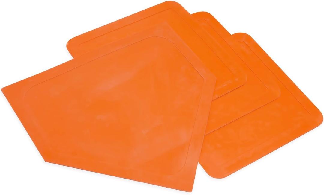 Champion Sports Baseball/Softball Throw Down Base Sets  Durable Indoor/Outdoor Training Bases  Sets of 4 or 5 in Orange or White